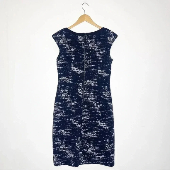 Kay Unger Sheath Black Splatter Cap Sleeve Dress Size 10 - Picture 6 of 6